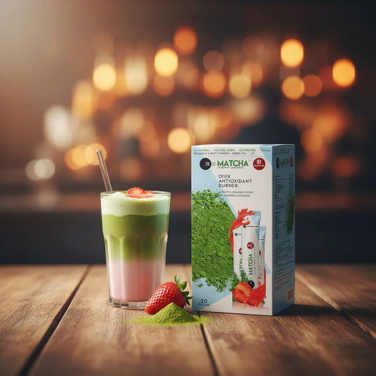 Matcha Detox Tea Premium – Japanese Green Tea with Strawberry Flavor,