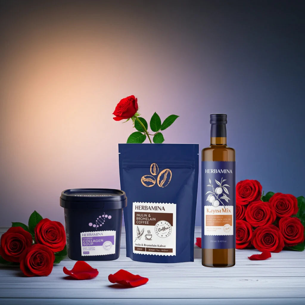 Herbamina 3-piece Set – Bromelain Coffee, Collagen Vegetable Soup & Apricot Vinegar