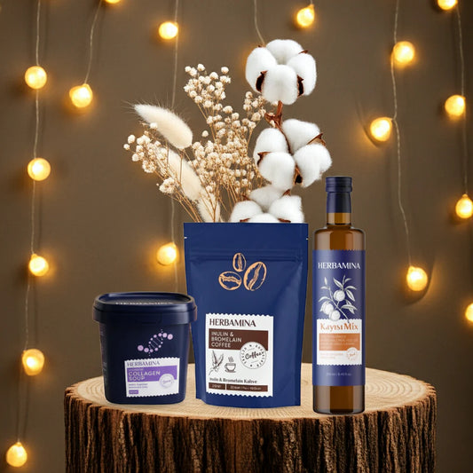 Herbamina 3-piece Set – Bromelain Coffee, Collagen Vegetable Soup & Apricot Vinegar