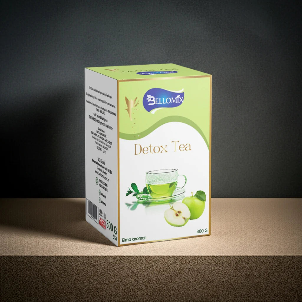 Bellomix Detox Tee Apfel – 300g Kräuterpulver für Fettverbrennung und Hautschönheit